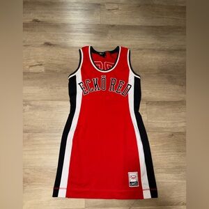Ecko Unlimited Red Sleeveless Sports Dress with Black & White Panels